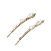 Fashion Bow Knot Alloy Artificial Rhinestones Artificial Pearls Hair Clip 1 Piece main image 3