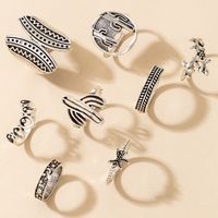 Fashion Cactus Alloy Plating Unisex Rings 8 Pieces main image 2