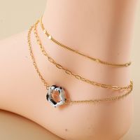 Vacation Flower Alloy Resin Hollow Out Women's Anklet 3 Pieces main image 1