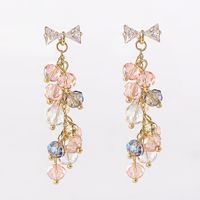 Sweet Tassel Artificial Crystal Inlaid Zircon Women's Drop Earrings 1 Pair main image 3