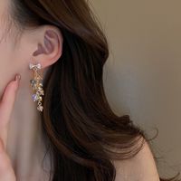 Sweet Tassel Artificial Crystal Inlaid Zircon Women's Drop Earrings 1 Pair main image 5