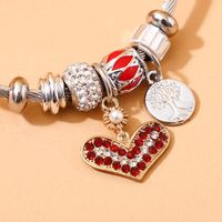 Fashion Heart Shape Stainless Steel Inlay Rhinestones Women's Bracelets Necklace 2 Pieces main image 2