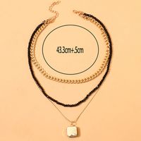Fashion Square Plastic Beaded Inlay Artificial Gemstones Women's Layered Necklaces 1 Piece main image 2