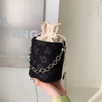 White Black Lace Solid Color Flower Cylindrical Evening Bags main image 3