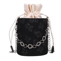 White Black Lace Solid Color Flower Cylindrical Evening Bags main image 4