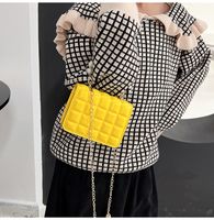 Kid's Mini Mini Pu Leather Solid Color Lingge Streetwear Pearl Square Flip Cover Crossbody Bag sku image 2