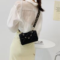 White Black Brown Pu Leather Solid Color Chain Square Evening Bags main image 3