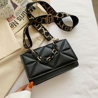 White Black Brown Pu Leather Solid Color Chain Square Evening Bags sku image 2