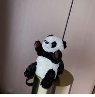 Frau Mittel Baumwolle Panda Süß Alien Reißverschluss Umhängetasche main image 5