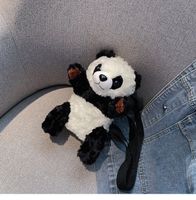 Frau Mittel Baumwolle Panda Süß Alien Reißverschluss Umhängetasche main image 1