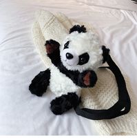 Frau Mittel Baumwolle Panda Süß Alien Reißverschluss Umhängetasche main image 2