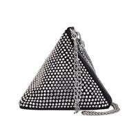 Women's Small Pu Leather Solid Color Streetwear Rhinestone Dumpling Shape Zipper Chain Bag sku image 2
