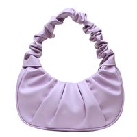 Women's Small Pu Leather Solid Color Fashion Dumpling Shape Zipper Ruched Bag sku image 2