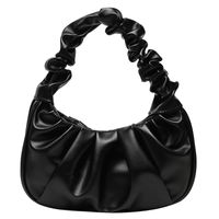 Women's Small Pu Leather Solid Color Fashion Dumpling Shape Zipper Ruched Bag main image 3