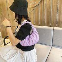 Women's Small Pu Leather Solid Color Fashion Dumpling Shape Zipper Ruched Bag main image 2