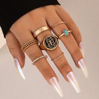New Hollow Carved Ring Set Of 7 Retro Joint Ring Set main image 8