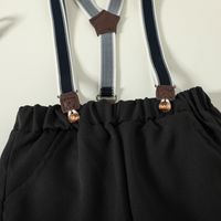 Preppy-stil Einfarbig Netz Seitentaschen Schleife Polyester Mädchen Kleidung Sets main image 2