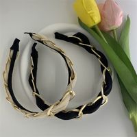 Fashion Geometric Cloth Metal Metal Button Hair Band 1 Piece main image 4