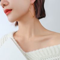 Européen Et Américain Ins Style Haute Profil Personnalité De La Mode Géométrie Carré Boucles D'oreilles En Titane Acier Plaqué 18k Réel Or Couleur Conservant Boucles D'oreilles F227 sku image 12