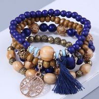 Bohemian Geometric Alloy Wood Beaded Bracelets 1 Set sku image 5