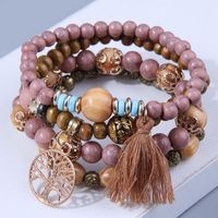 Bohemian Geometric Alloy Wood Beaded Bracelets 1 Set sku image 6