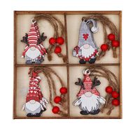Christmas Cute Santa Claus Wood Party Hanging Ornaments 12 Pieces sku image 3