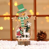 Christmas Cute Snowman Wood Party Ornaments 1 Piece sku image 2