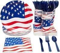 Birthday American Flag Paper Party Tableware main image 1