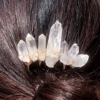 Fashion U Shape Natural Crystal Handmade Hair Combs sku image 4