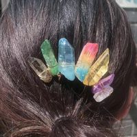 Fashion U Shape Natural Crystal Handmade Hair Combs sku image 3