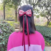 Cute Cherry Bow Knot Cloth Ribbon Hair Clip 1 Piece main image 5
