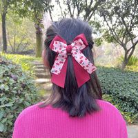 Cute Cherry Bow Knot Cloth Ribbon Hair Clip 1 Piece main image 4