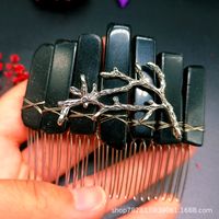 Retro Branches Natural Crystal Handmade Hair Combs sku image 1