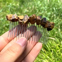 Rétro Géométrique Cristal Naturel Fait Main Peignes À Cheveux sku image 19