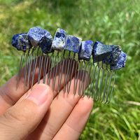 Retro Geometric Natural Crystal Handmade Hair Combs sku image 18