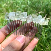 Retro Geometric Natural Crystal Handmade Hair Combs sku image 14