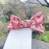 Cute Cherry Bow Knot Cloth Ribbon Hair Clip 1 Piece sku image 3