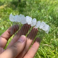 Retro Geometric Natural Crystal Handmade Hair Combs sku image 5