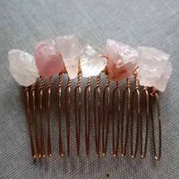Retro Geometric Natural Crystal Handmade Hair Combs sku image 1