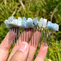 Retro Geometric Natural Crystal Handmade Hair Combs sku image 9