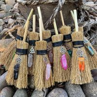 Car Pendant Witch Mini Broom Shaped Pendant Accessories Hanging Decorations main image 1