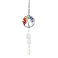 Cross-border Hot Selling Seven Colors Crystal Gravel Lucky Tree Pendant Sun Catcher Decoration Wind Chimes Crystal Lighting Gift main image 4