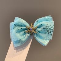 Cute Bow Knot Snowflake Cloth Net Yarn Inlay Rhinestones Hair Clip 1 Piece sku image 4