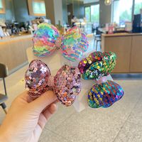 Cute Bow Knot Cloth Sequins Handmade Hair Clip 1 Piece main image 1