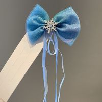 Cute Bow Knot Snowflake Cloth Net Yarn Inlay Rhinestones Hair Clip 1 Piece sku image 8
