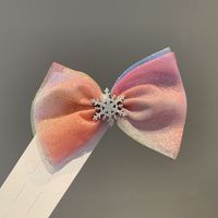 Cute Bow Knot Snowflake Cloth Net Yarn Inlay Rhinestones Hair Clip 1 Piece sku image 5