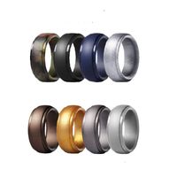 Fashion Geometric Silica Gel Men's Rings 8 Pieces sku image 4