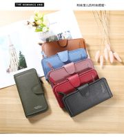 Women's Solid Color Pu Leather Metal Button Zipper Wallets main image 1
