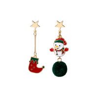 Fashion Christmas Tree Santa Claus Snowflake Alloy Stoving Varnish Plating Women's Drop Earrings 1 Pair main image 5