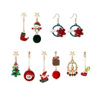 Fashion Christmas Tree Santa Claus Snowflake Alloy Stoving Varnish Plating Women's Drop Earrings 1 Pair main image 1